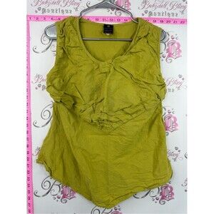 Kaliyana linen tank top Elevated Sleeveless Twist-Front Tank Top - Olive Green
